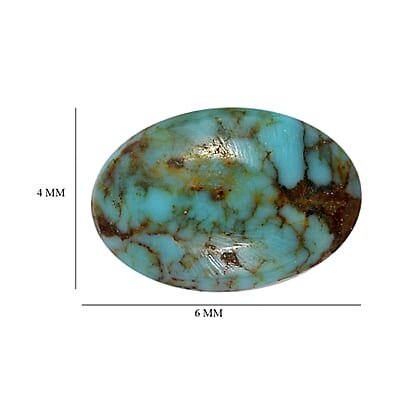 Blue Moon Turquoise Set of 2 (Ovl 6x4 mm) 0.83 ctw Loose Gemstone
