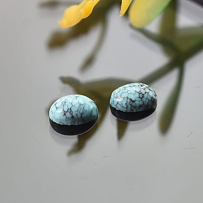AA Blue Moon Turquoise Set of 2 (Ovl 6x4 mm) 0.80 ctw Loose Gemstone