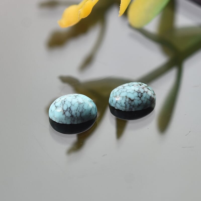AA Blue Moon Turquoise Set of 2 (Ovl 6x4 mm) 0.80 ctw Loose Gemstone