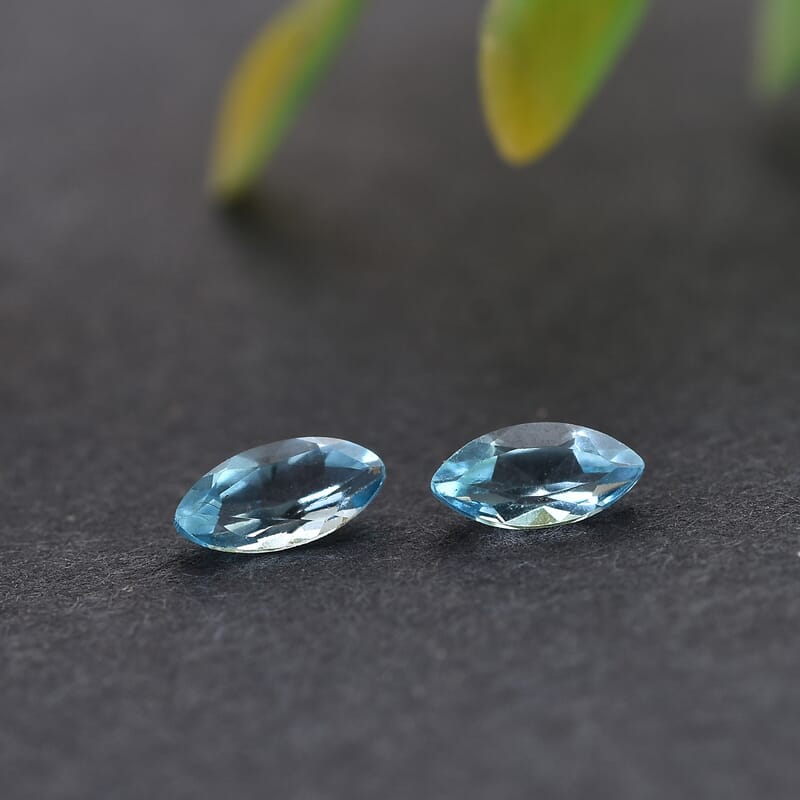 Blue Topaz Set of 2 (Mrq 5x2.5 mm) 0.30 ctw Loose Gemstone