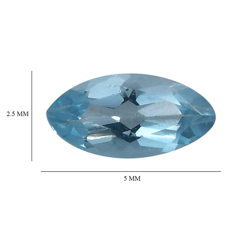 Blue Topaz Set of 2 (Mrq 5x2.5 mm) 0.30 ctw Loose Gemstone