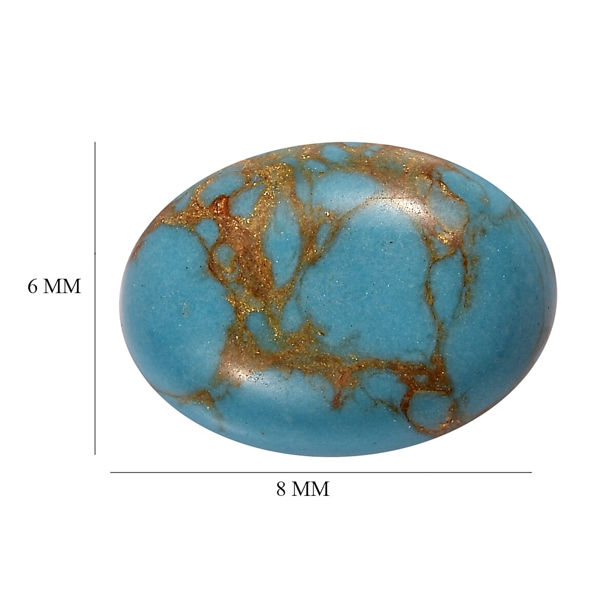 Mojave Blue Turquoise (Ovl 8x6 mm) 1.10 ctw Loose Gemstone