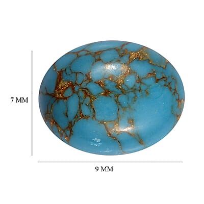 Mojave Blue Turquoise (Ovl 9x7 mm) 1.64 ctw Loose Gemstone