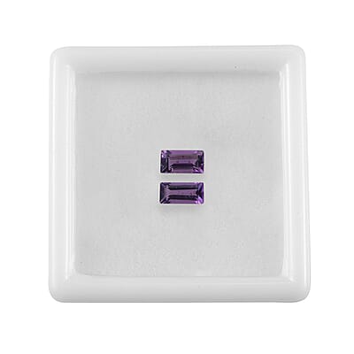 AA Bolivian Amethyst Set of 2 (Bgt 5x2.5 mm) 0.36 ctw Loose Gemstone