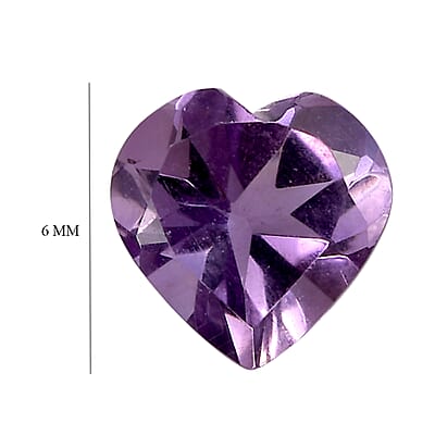 Bolivian Amethyst (Hrt 6 mm) 0.70 ctw Loose Gemstone