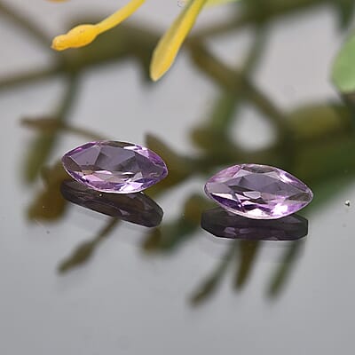 Bolivian Amethyst Set of 2 (Mrq 7x3.5 mm) 0.55 ctw Loose Gemstone
