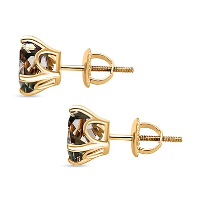 Iliana AAA Asscher Cut Turkizite 4.00 ctw Stud Earrings in 18K Yellow Gold