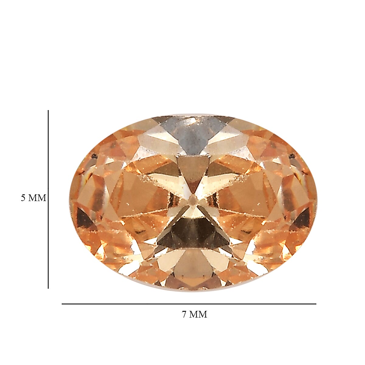 Simulated Champagne Diamond Set of 2 (Ovl 7x5 mm) 2.19 ctw Loose Gemstone