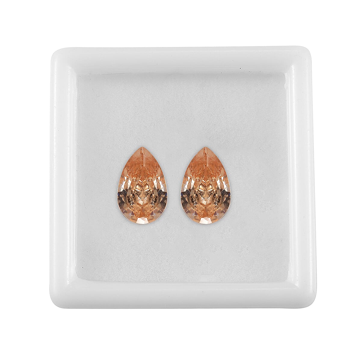 Simulated Champagne Diamond Set of 2 (Pear 6x4 mm) 1.20 ctw Loose Gemstone