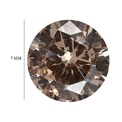Simulated Champagne Diamond (Rnd 7 mm) 2.23 ctw Loose Gemstone