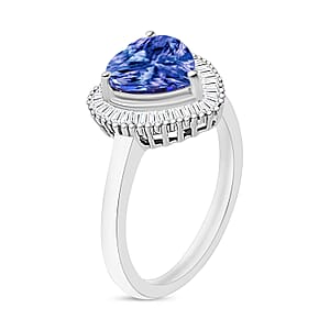 Luxoro Premium Tanzanite and White Diamond 2.40 ctw G-H I2 Ring in 14K White Gold (Size 10.0) (Del. in 10-12 Days)