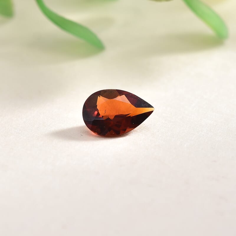 Brazilian Cherry Citrine (Pear 9x6 mm) 0.84 ctw Loose Gemstone