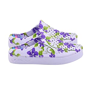 Purple and White Floral Eva Clog (Size 6)