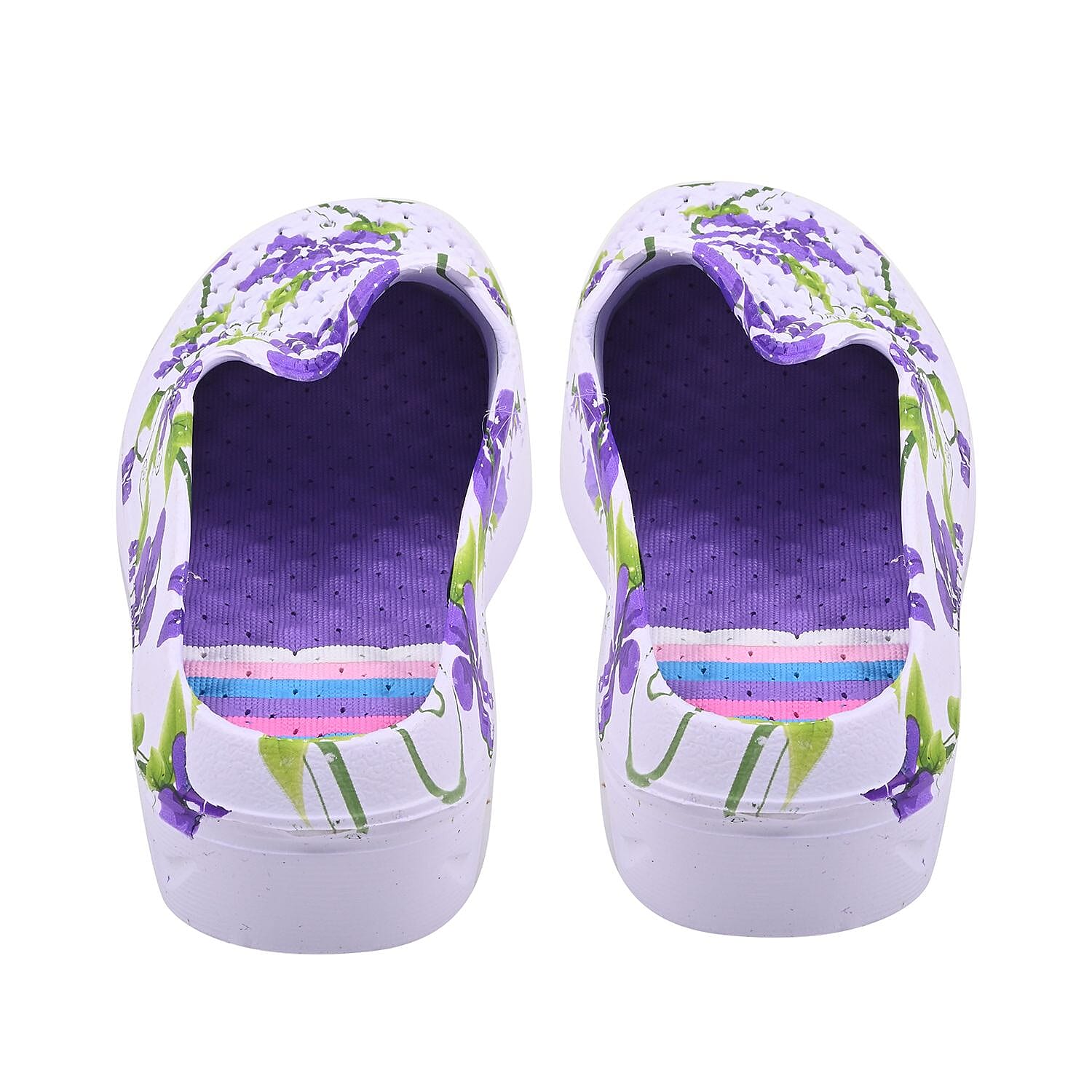 Purple and White Floral Eva Clog (Size 6)
