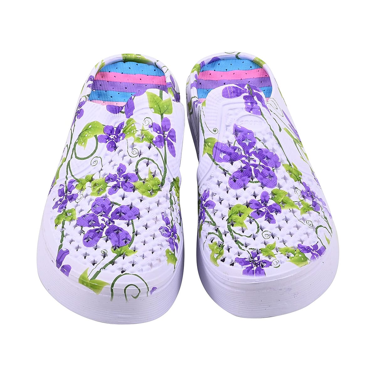 Purple and White Floral Eva Clog (Size 7) image number 2