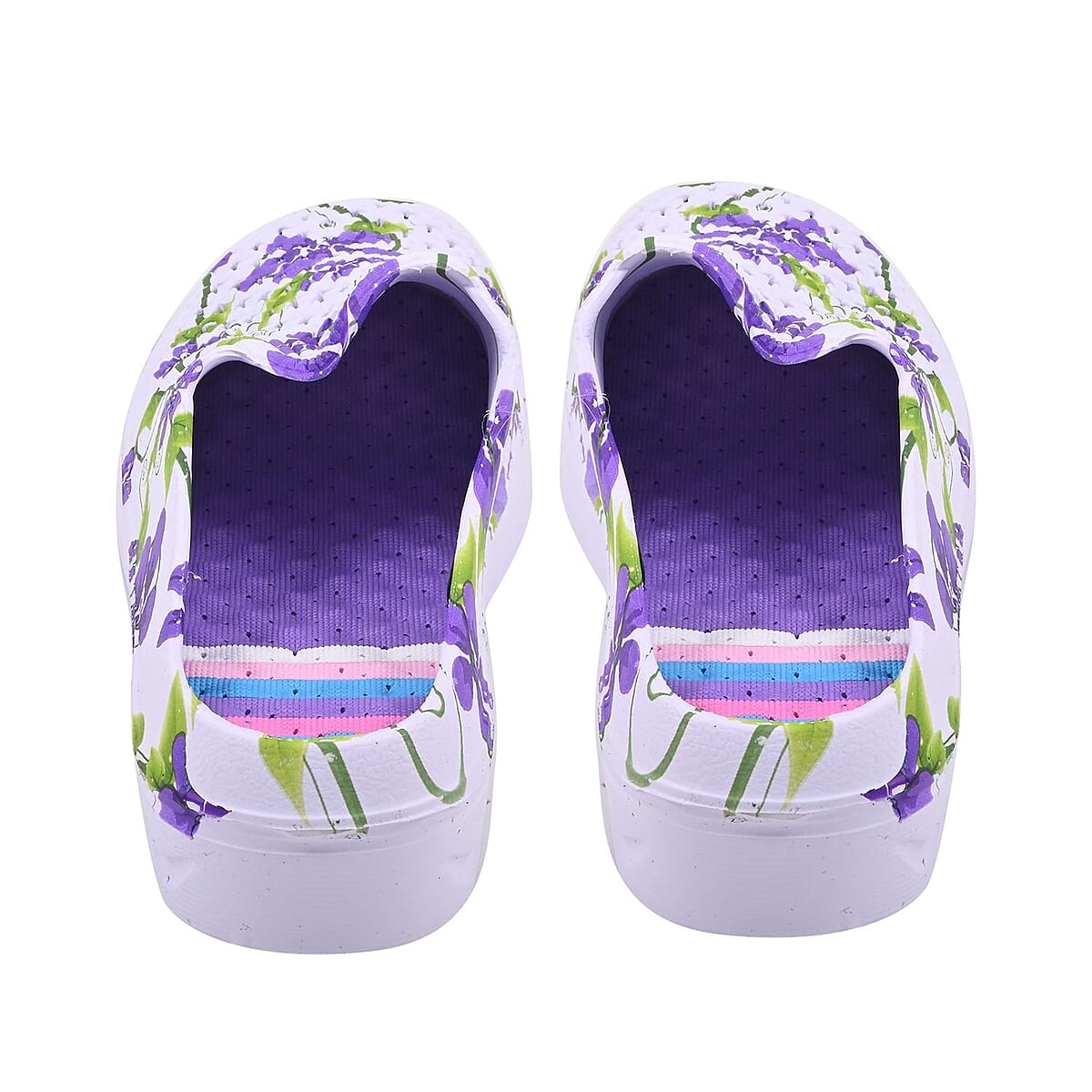 Purple and White Floral Eva Clog (Size 8) image number 3