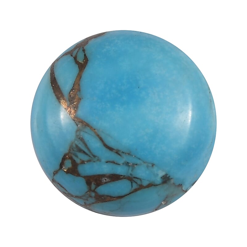 Matrix Chestnut Brine Turquoise (Rnd 8 mm) 1.94 ctw Loose Gemstone