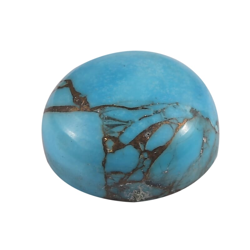 Matrix Chestnut Brine Turquoise (Rnd 8 mm) 1.94 ctw Loose Gemstone