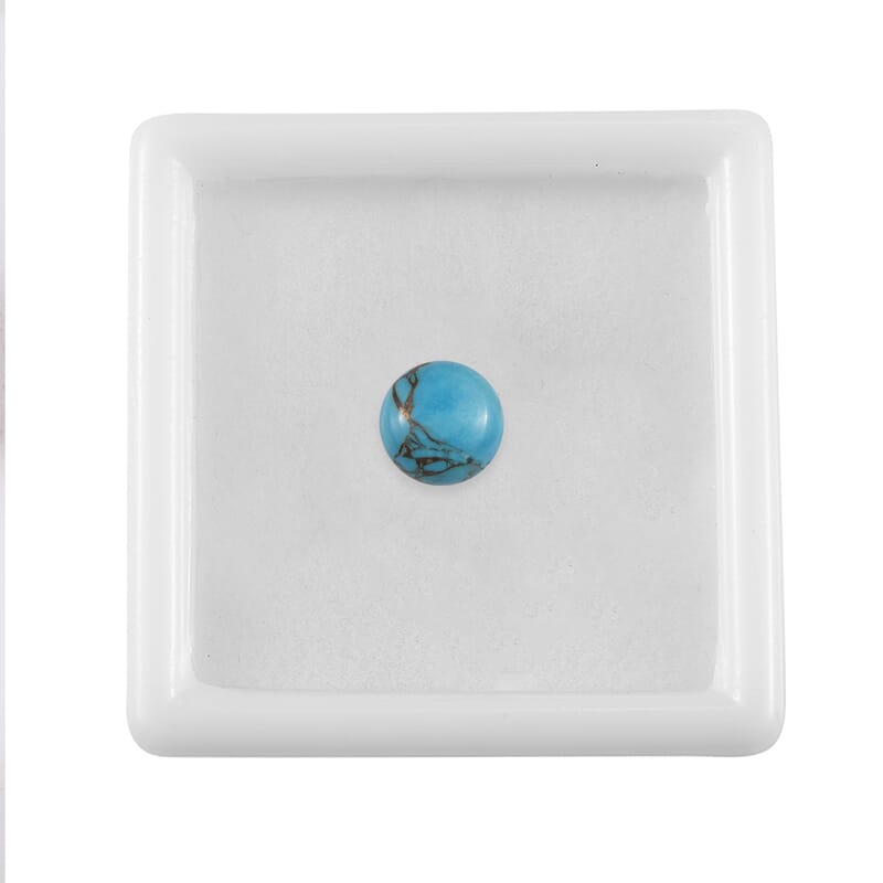 Matrix Chestnut Brine Turquoise (Rnd 8 mm) 1.94 ctw Loose Gemstone