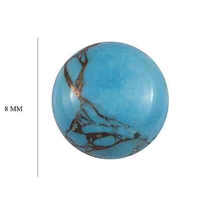Matrix Chestnut Brine Turquoise (Rnd 8 mm) 1.94 ctw Loose Gemstone