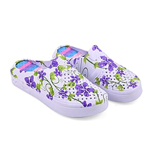 Purple and White Floral Eva Clog (Size 10)