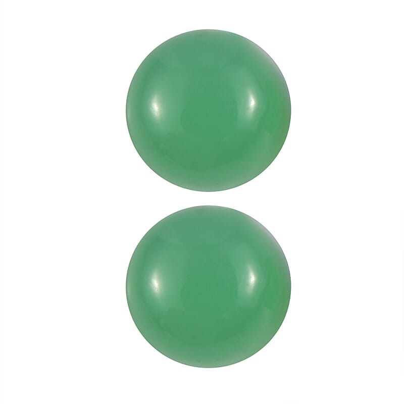 Chrysoprase Set of 2 (Rnd 5 mm) 1.05 ctw Loose Gemstone