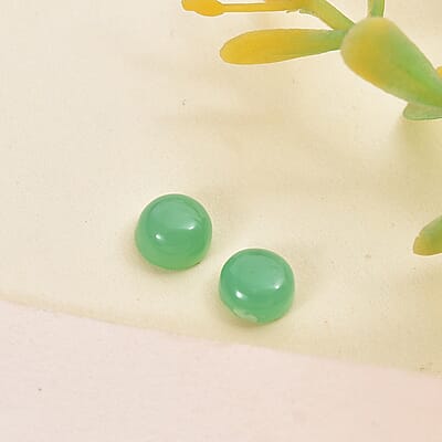 Chrysoprase Set of 2 (Rnd 5 mm) 1.05 ctw Loose Gemstone