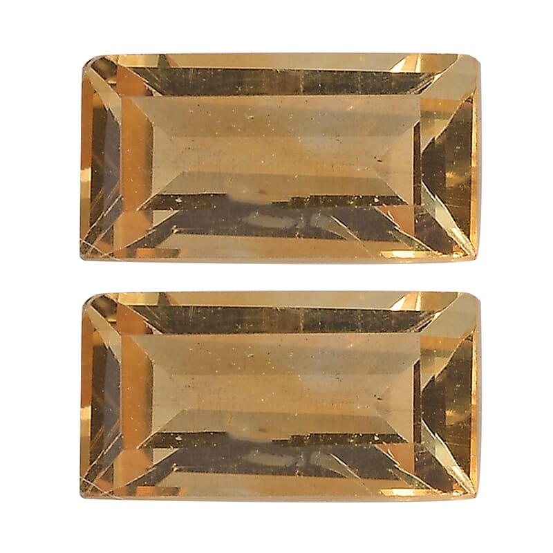 AA Brazilian Citrine Set of 2 (Bgt 6x3 mm) 0.58 ctw Loose Gemstone