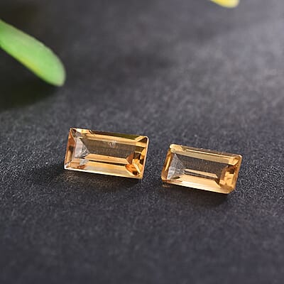 AA Brazilian Citrine Set of 2 (Bgt 6x3 mm) 0.58 ctw Loose Gemstone
