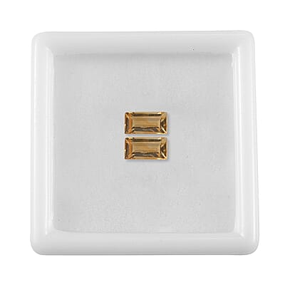 AA Brazilian Citrine Set of 2 (Bgt 6x3 mm) 0.58 ctw Loose Gemstone