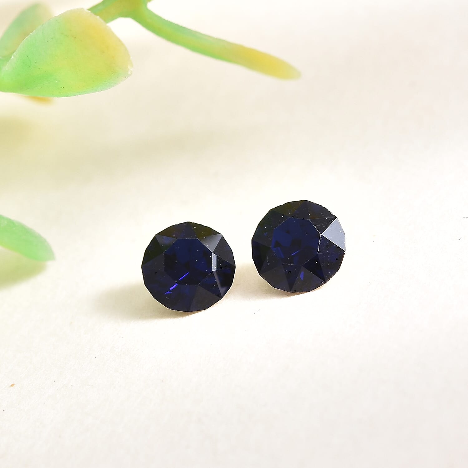 Dark Indigo Crystal by Swarovski Set of 2 (Rnd 5 mm) 0.66 ctw  Loose Gemstone