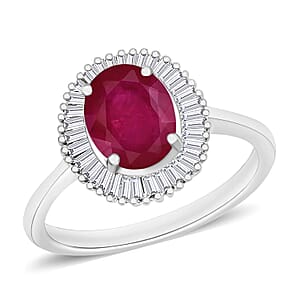 Rhapsody AAAA Mozambique Ruby and E-F VS2 Diamond 1.90 ctw Ring in 950 Platinum (Size 10.0)