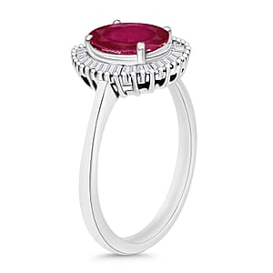 Rhapsody AAAA Mozambique Ruby and E-F VS2 Diamond 1.90 ctw Ring in 950 Platinum (Size 10.0) (Del. in 10-12 Days)