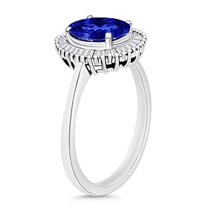 Rhapsody AAAA Tanzanite and E-F VS2 Diamond 1.70 ctw Ring in 950 Platinum (Size 10.0) (Del. in 10-12 Days)