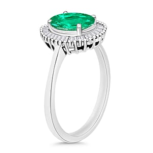 Rhapsody AAAA Kagem Zambian Emerald and E-F VS2 Diamond 1.60 ctw Ring in 950 Platinum (Size 10.0) (Del. in 10-12 Days)