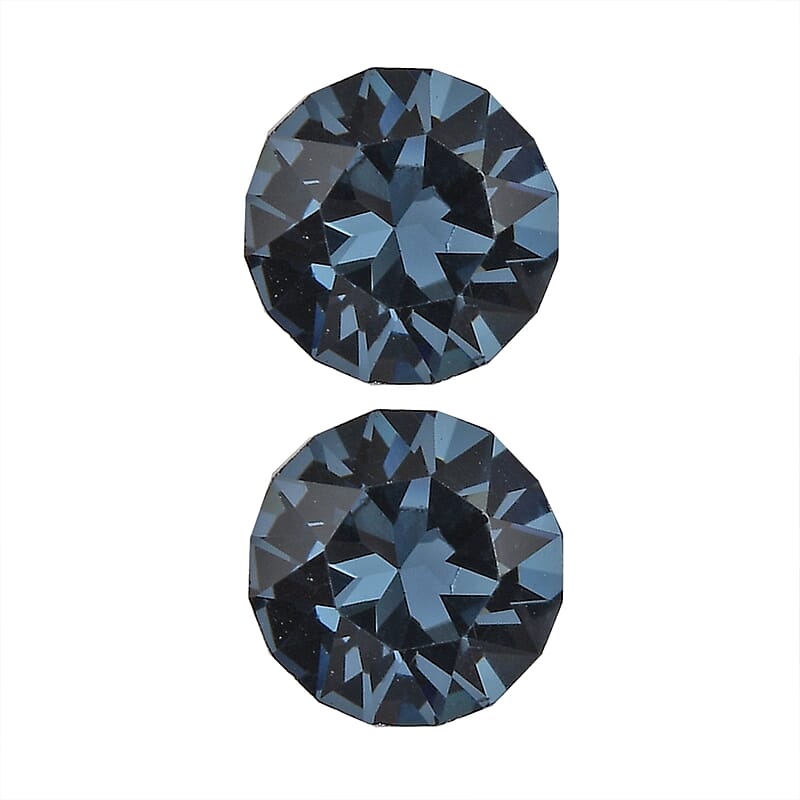 Denim Blue Crystal by Swarovski Set of 2 (Rnd 5.3 mm) 0.82 ctw Loose Gemstone