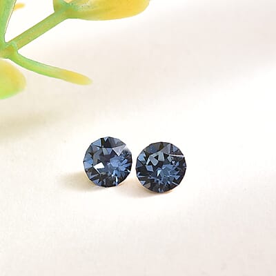 Denim Blue Crystal by Swarovski Set of 2 (Rnd 5.3 mm) 0.82 ctw Loose Gemstone