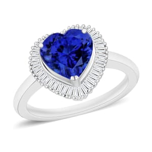 Rhapsody AAAA Tanzanite and E-F VS2 Diamond 2.40 ctw Ring in 950 Platinum (Size 10.0)