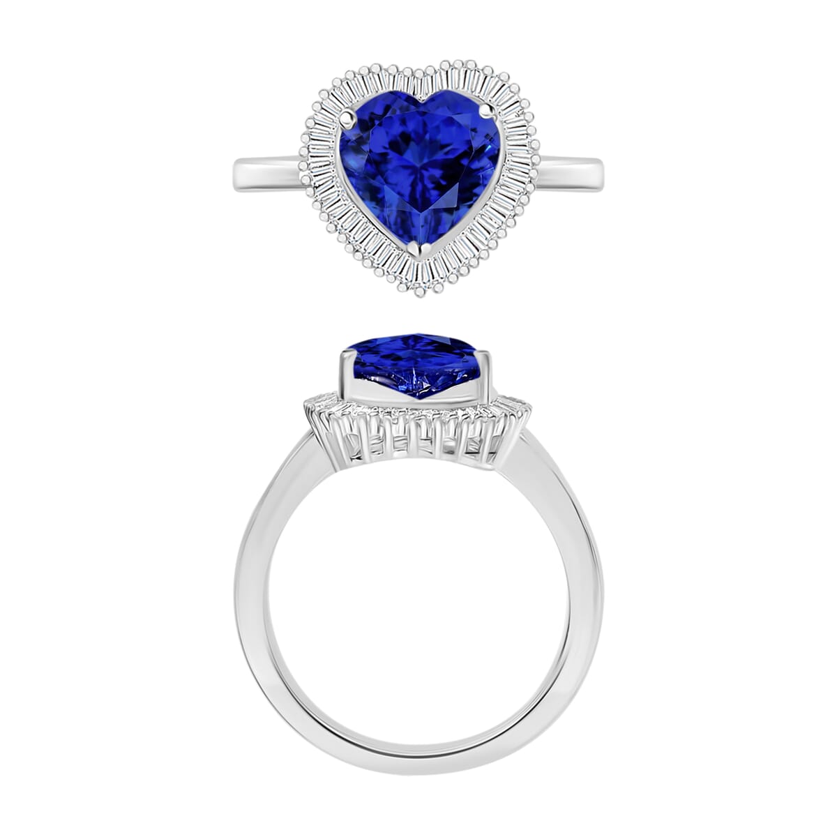 Rhapsody AAAA Tanzanite and E-F VS2 Diamond 2.40 ctw Ring in 950 Platinum (Size 10.0) image number 3