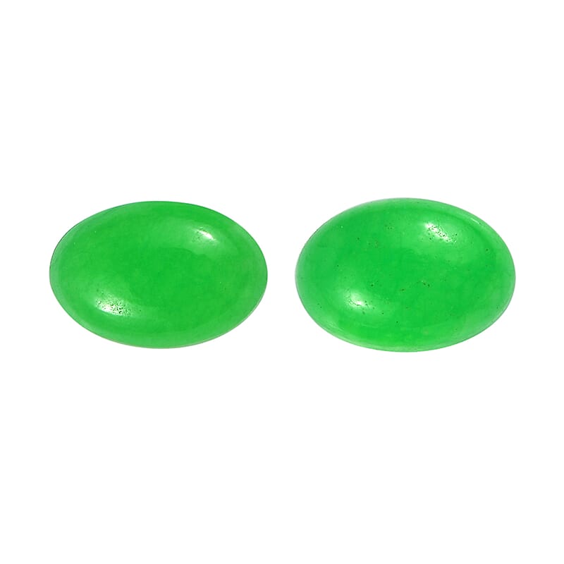 Green Jade (D) Set of 2 (Ovl 6x4 mm) 0.68 ctw Loose Gemstone