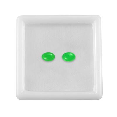 Green Jade (D) Set of 2 (Ovl 6x4 mm) 0.68 ctw Loose Gemstone
