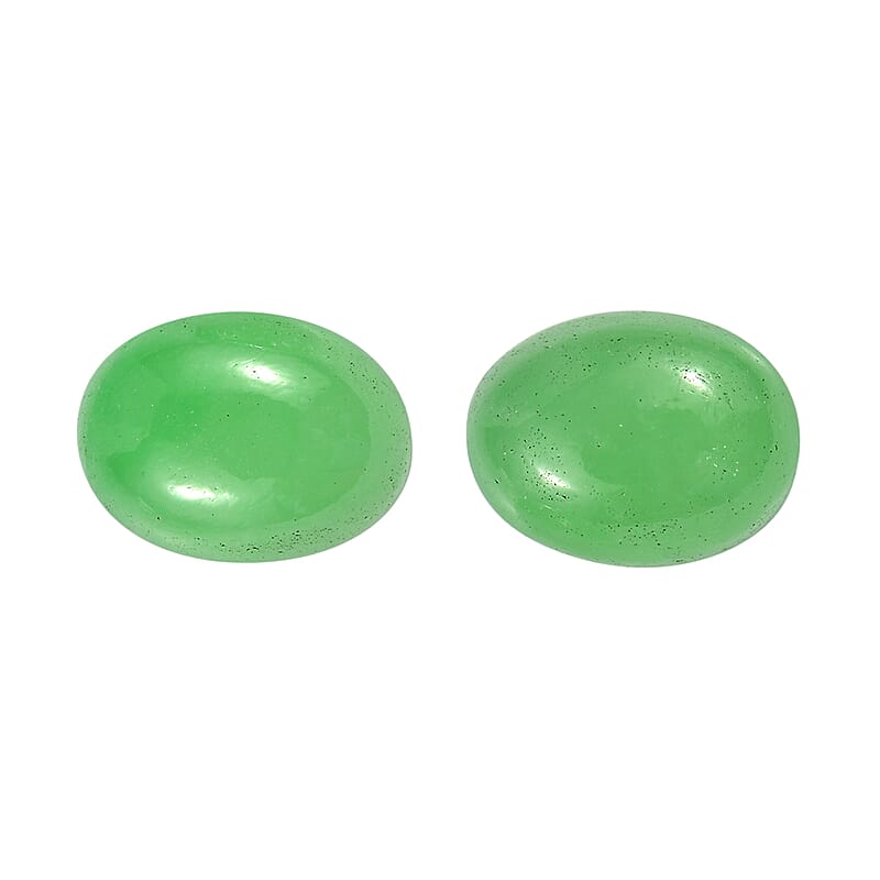 AA Green Jade (D) Set of 2 (Ovl 8x6 mm) 2.64 ctw Loose Gemstone