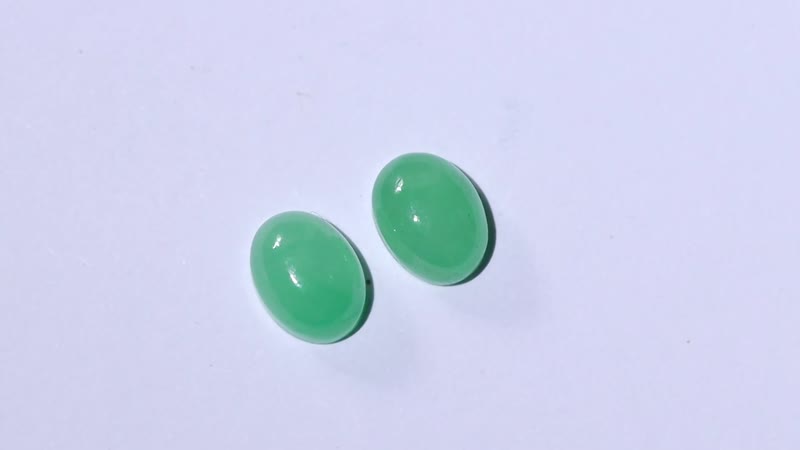 AA Green Jade (D) Set of 2 (Ovl 8x6 mm) 2.64 ctw Loose Gemstone