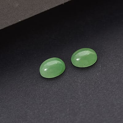 AA Green Jade (D) Set of 2 (Ovl 8x6 mm) 2.64 ctw Loose Gemstone