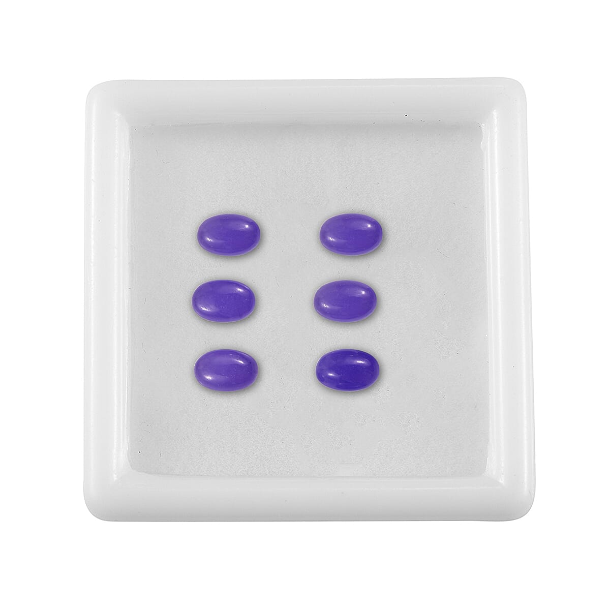 Purple Jade Set of 6 (Ovl 6x4 mm) 3.43 ctw Loose Gemstone