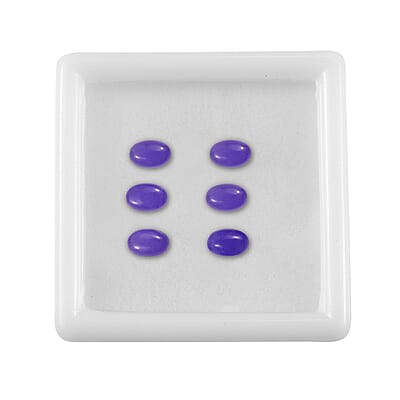 Purple Jade Set of 6 (Ovl 6x4 mm) 3.43 ctw Loose Gemstone