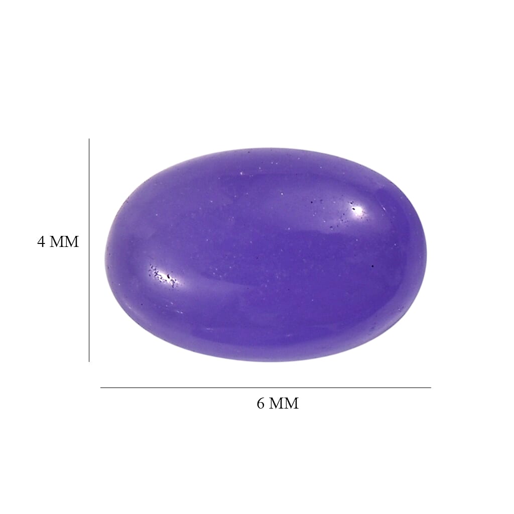 Purple Jade Set of 6 (Ovl 6x4 mm) 3.43 ctw Loose Gemstone