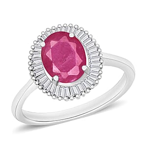 Luxoro Premium Mozambique Ruby and G-H I2 Diamond 1.90 ctw Ring in 14K White Gold (Size 10.0)