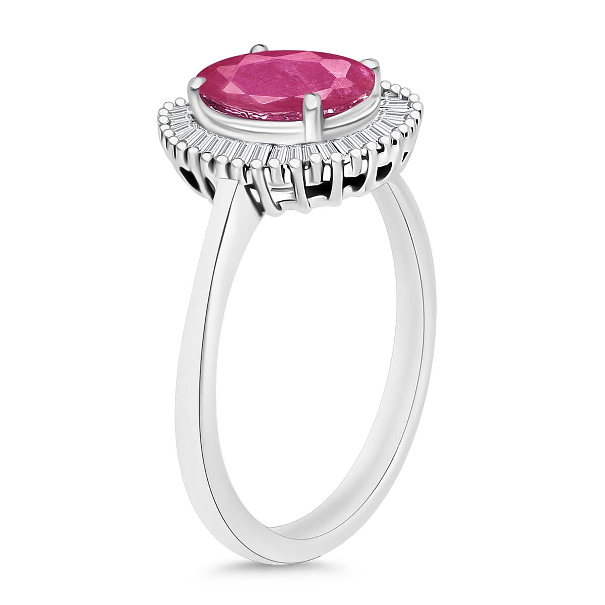 Luxoro Premium Mozambique Ruby and G-H I2 Diamond 1.90 ctw Ring in 14K White Gold (Size 10.0) image number 2