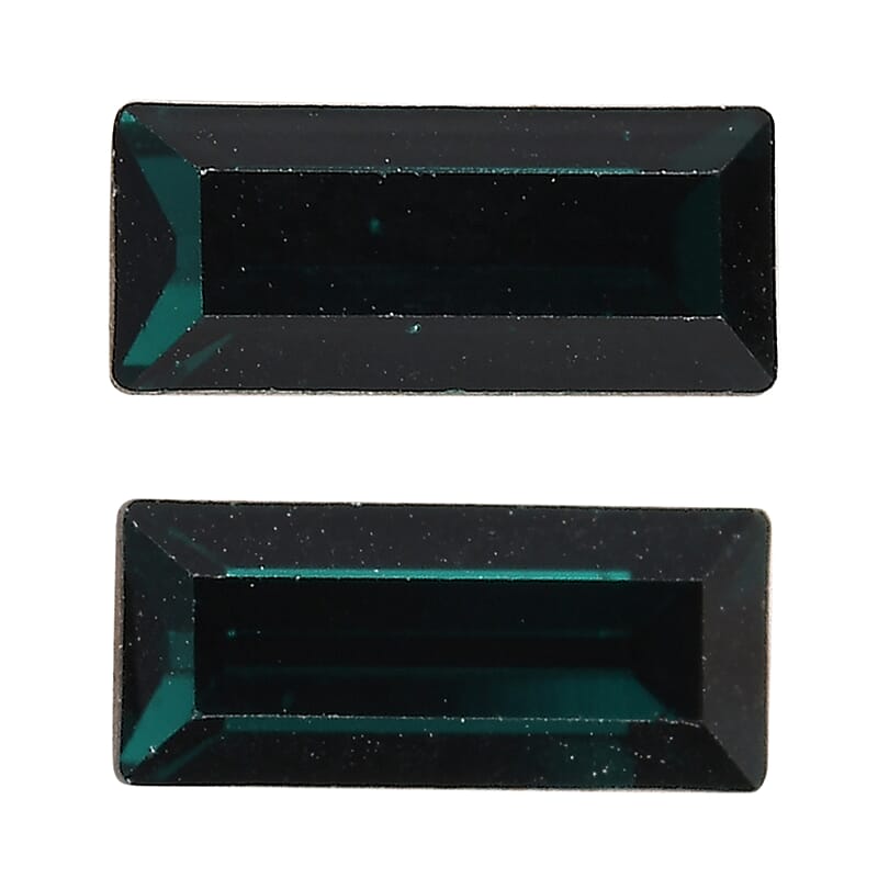 Emerald Crystal by Swarovski Set of 2 (Bgt 7x3 mm) 0.82 ctw Loose Gemstone